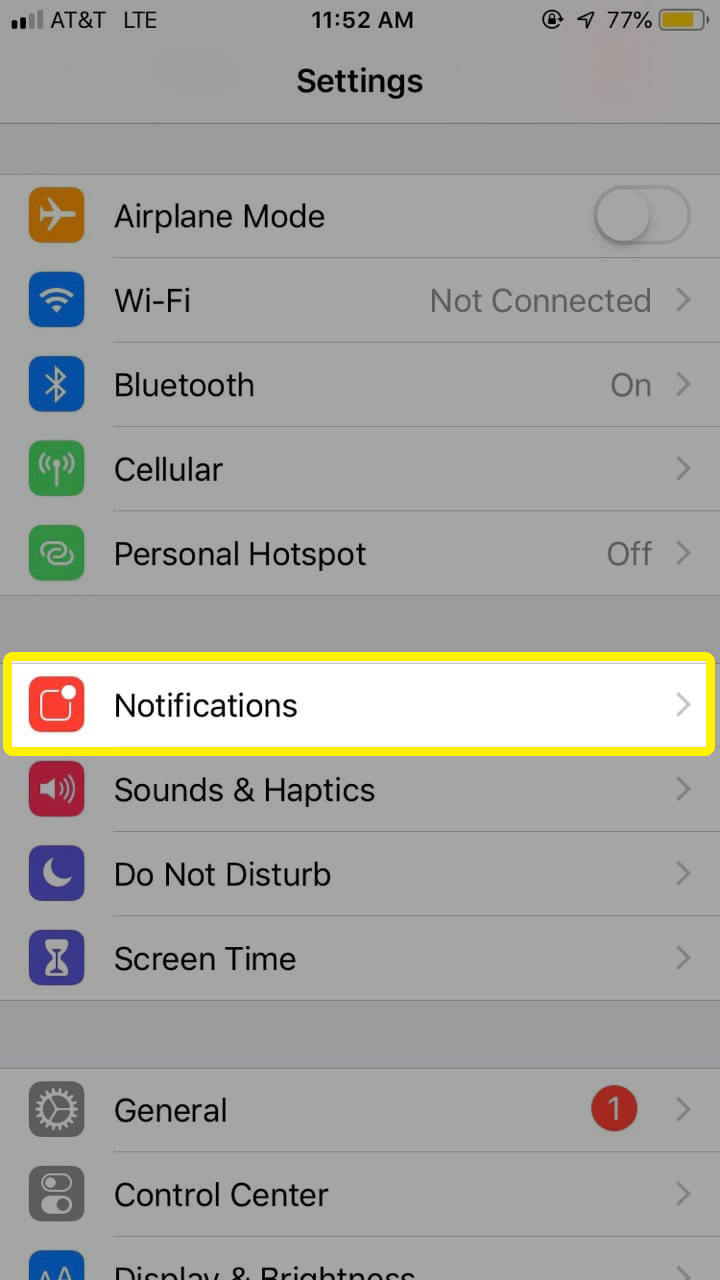 view push notification history iphone